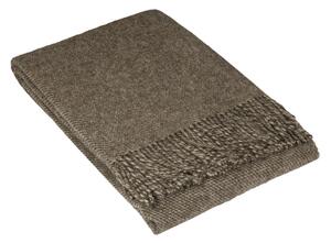Smeđi vuneni prekrivač LANZARETTI Premium, 140 x 200 cm