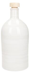 Bijela keramička boca za ulje Brandani Maiolica, 500 ml