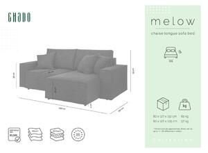 Sivi kauč na razvlačenje Ghado Melow