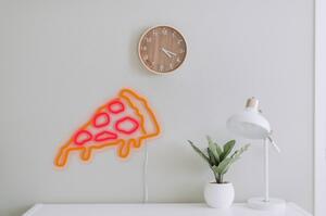 Narančasto-crveni zidni svjetleći ukras Candy Shock Pizza, 40 x 22 cm