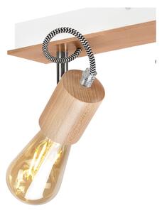 Drvena stropna svjetiljka s bijelim detaljem LAMKUR Gustavo