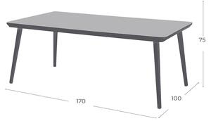 Sivi vrtni blagovaonski stol Hartman Sophie, 170 x 100 cm