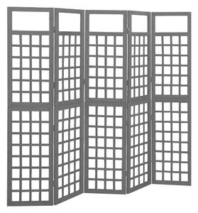 VidaXL Sobna pregrada / rešetka s 5 panela jelovina 201,5x180 cm crna