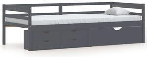 VidaXL Okvir za krevet i ladice/ormarić tamnosivi 90 x 200 cm borovina