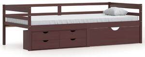 Okvir za krevet i ladice/ormarić tamnosmeđi 90x200 cm borovina