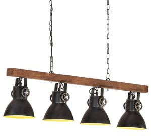 VidaXL Industrijska stropna svjetiljka crna E27 od drva manga