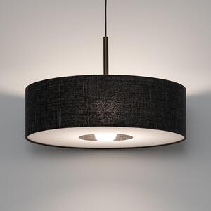 Nowodvorski Lighting Amarela L viseća svjetiljka, crna melanž, tekstil, E27, prigušiva, Crno, Dnevni boravak/blagovaonica, Tkanina / tekstil