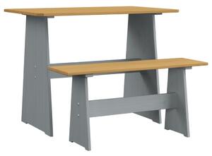 VidaXL Blagovaonski stol s klupom od masivne borovine boja meda i sivi