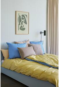 Plavo-žuta pamučna posteljina Hübsch Line, 140 x 220 cm