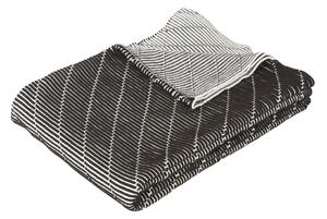Crno-sivi pamučni prekrivač Hübsch Geo, 130 x 200 cm