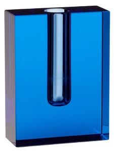 Plava staklena vaza Hübsch Sena, visina 12 cm