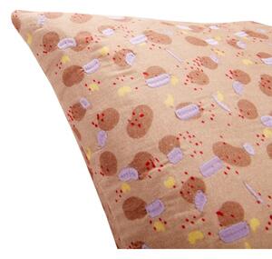 Bež-ružičasti pamučni jastuk Hübsch Spot, 50 x 50 cm