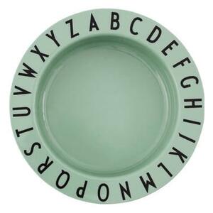 Zeleni dječji duboki tanjur Design Letters Eat & Learn, ø 15,5 cm
