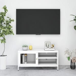 VidaXL TV ormarić bijeli 90 x 30 x 44 cm od čelika i stakla