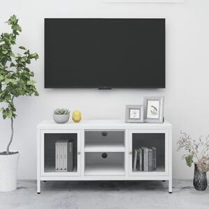 VidaXL TV ormarić bijeli 105 x 35 x 52 cm od čelika i stakla