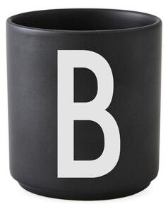 Crna porculanska šalica Design Letters Alphabet B, 250 ml