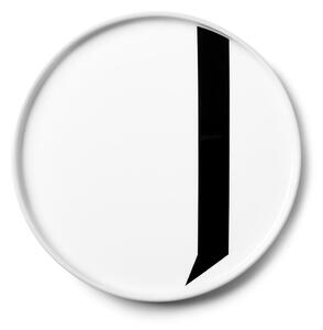 Bijeli porculanski desertni tanjur Design Letters J, ø 21,5 cm