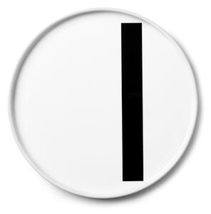 Bijeli porculanski desertni tanjur Design Letters I, ø 21,5 cm