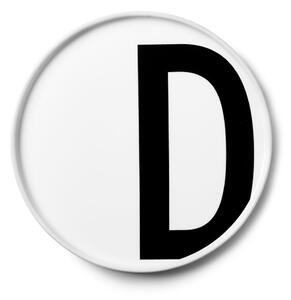 Bijeli porculanski desertni tanjur Design Letters D, ø 21,5 cm