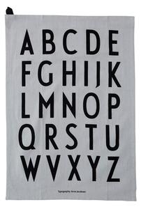 Siva pamučna kuhinjska krpa u setu od 2 kom Design Letters Alphabet, 40 x 60 cm