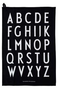 Crna pamučna kuhinjska krpa u setu od 2 kom Design Letters Alphabet, 40 x 60 cm