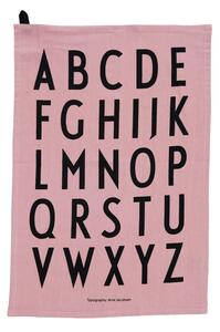 Ružičasta pamučna kuhinjska krpa Design Letters Alphabet, 40 x 60 cm