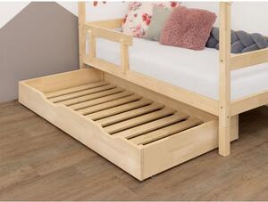 Siva drvena ladica ispod kreveta s podnicom i punim dnom Benlemi Buddy, 80 x 160 cm