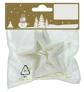 Ukrasi za božićno drvce Zvijezda (Bijele boje, Plastika, Kutno)
