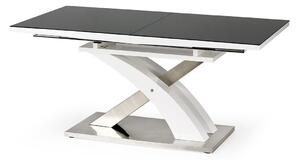 Stol Houston 295Bijela, Srebro, Sjajno crna, 78x90x160cm, EstensioneNastavak za produživanje, Medijapan, Kaljeno staklo, Metal, Medijapan