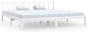 VidaXL Okvir za krevet od borovine bijeli 180 x 200 cm 6FT Super King