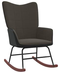 VidaXL Stolica za ljuljanje tamnosiva od baršuna i PVC-a