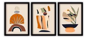 Set od 3 slike u crnim okvirima Vavien Artwork Modern, 35 x 45 cm