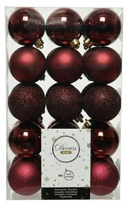 Set kuglica za božićno drvce (Tamno crvena, Plastika, 30 Kom., 6 cm)