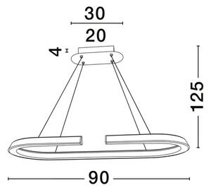 ELMO VISILICA LED/3500K/48W/2986Lm/CHROME NL9019732