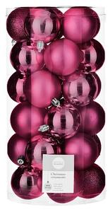 Kuglice za božićno drvce House of Seasons (Tamno roza, Plastika, 30 Kom., Promjer: 6 cm)