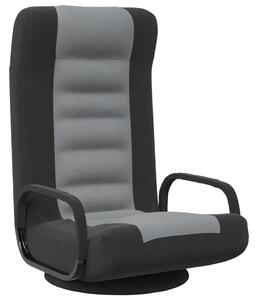 VidaXL Okretna podna stolica od tkanine crna i svjetlosiva