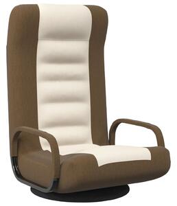 VidaXL Okretna podna stolica od tkanine smeđa i krem