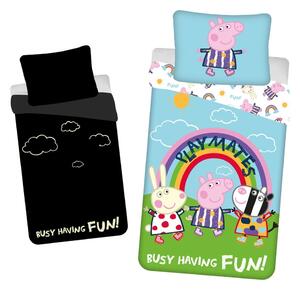 Pamučna dječja posteljina sa svjetlećim efektom za krevet za jednu osobu 140x200 cm Peppa Pig – Jerry Fabrics
