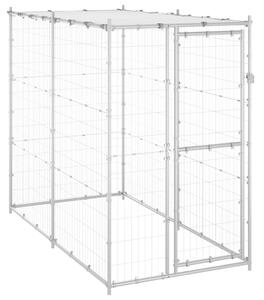 VidaXL Vanjski kavez za pse s krovom pocinčani čelik 110x220x180 cm