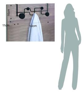 Crna vješalica za vrata 50 cm Anya – Tomasucci