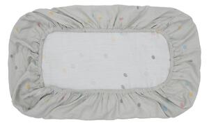 Siva posteljina od muslina Kindsgut Dots, 70 x 140 cm