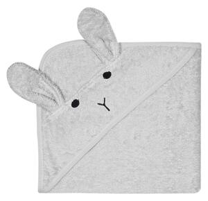 Sivi pamučni dječji ručnik s kapuljačom Kindsgut Rabbit