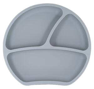 Sivi silikonski dječji tanjur Kindsgut Plate, ø 20 cm