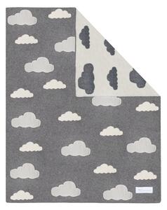 Sivo-bijeli pamučni dječji pokrivač Kindsgut Clouds, 80 x 100 cm