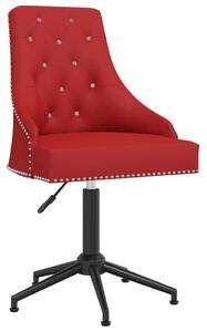VidaXL Okretna uredska stolica crvena boja vina baršunasta