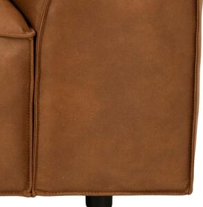 Konjak smeđa kutna garnitura od reciklirane kože Bonami Selection Fairfield, lijevi kut, 282 cm