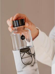 Crno-bijela borosilikatna staklena boca s navlakom od umjetne kože Equa Mismatch Stone, 750 ml
