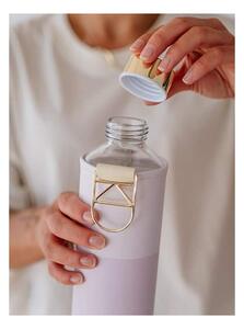 Ljubičasto-bijela borosilikatna staklena boca s navlakom od umjetne kože Equa Mismatch Lilac, 750 ml