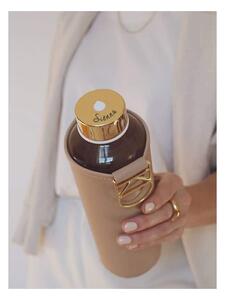 Svijetlosmeđa borosilikatna staklena boca s navlakom od umjetne kože Equa Mismatch Sienna, 750 ml