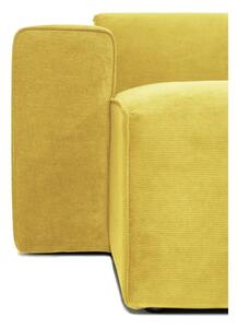 Žuta baršunasta modularna sofa u obliku slova U Scandic Sting, lijevi kut